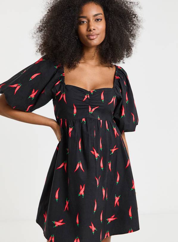 SIMPLY BE Cotton Chilli Poplin Skater Dress 18